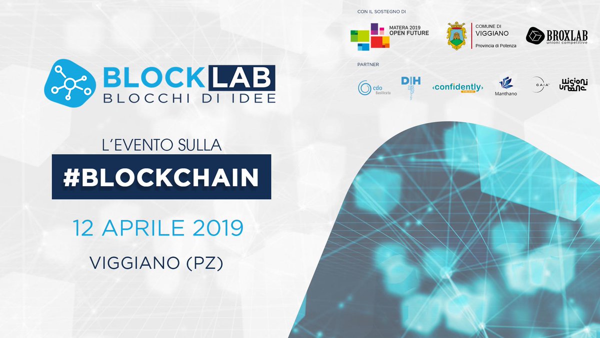 LandTaiga's tweet image. A Viggiano arriva #Blocklab, l&apos;evento sulla #blockchain!
#SaveTheDate 12 aprile 2019! 😉
bit.ly/EventoBlock_Lab
#workinprogress #unionicompetitive #blocchidiidee #matera2019