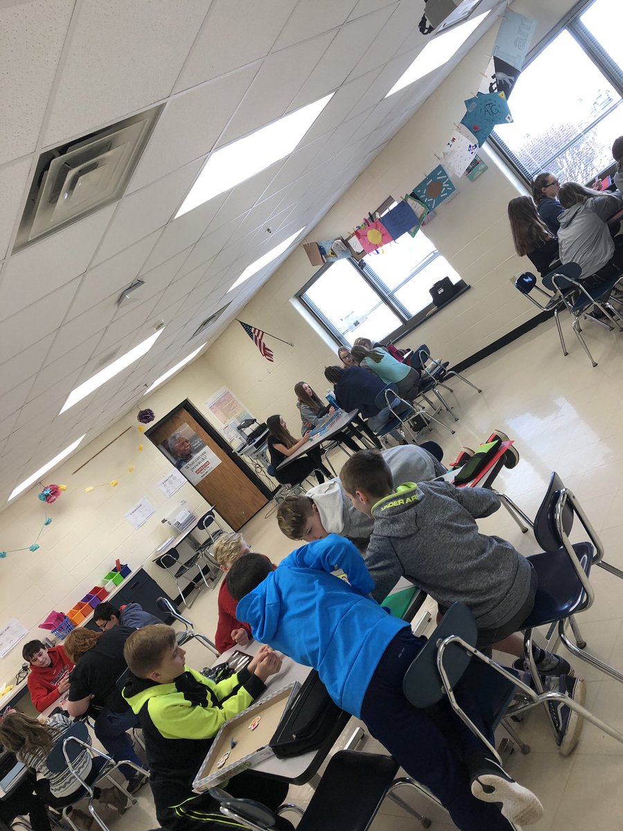 KleppSara's tweet photo. When it’s flashback Friday you get kids talking, laughing, problem solving and playing board game to get class started right. @LakeDenoon @MuskegoNorwaySc #conversations #socialhealth #createapositiveclimate https://t.co/wG2uFstd9P