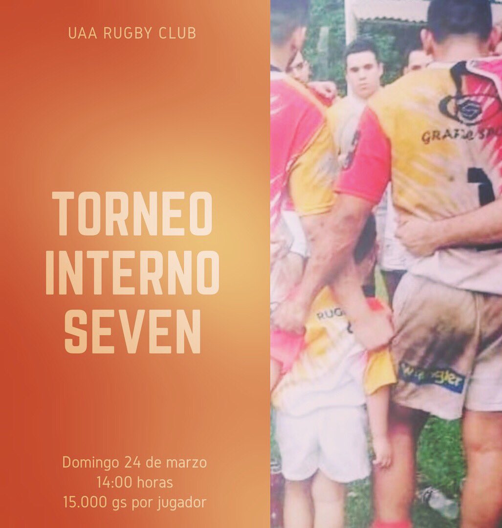 UaaRugby's tweet photo. Se viene el mejor TORNEO INTERNO de SEVEN 🏉
Los esperamos este domingo!!!
.
.
.
#rugby 
#rugbypy 
#torneoseven 
#uaarugbyclub https://t.co/hbfJDJ3d8X