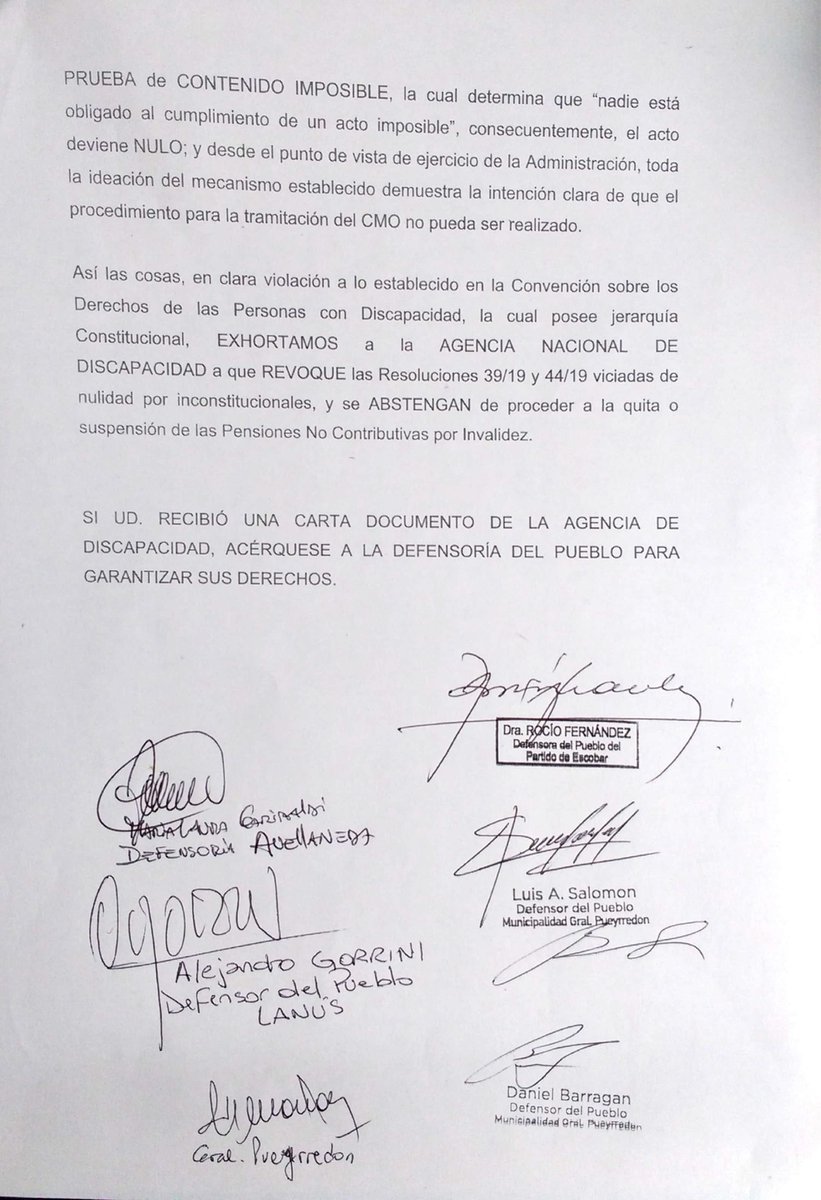 CDPMok's tweet image. #QUITAdePENSIONES
#CONSORCIODEFENSORESMUNICIPALES
#COMPARTIMOS, Declaración en relación a Pensiones, desarrollada en el marco de la reunión del Consorcio de Defensores del Pueblo Municipales de la Provincia de Buenos Aires.