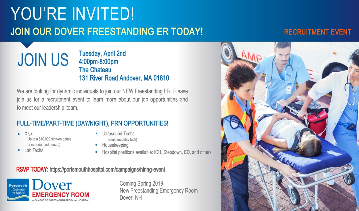 DAClifePRH's tweet photo. @PortsmouthReg is opening a second Freestanding ER!  The new Dover location is looking for people to join our team!  #Portsmouthproud @HCAhealthcare https://t.co/GTa3AYXEwE
