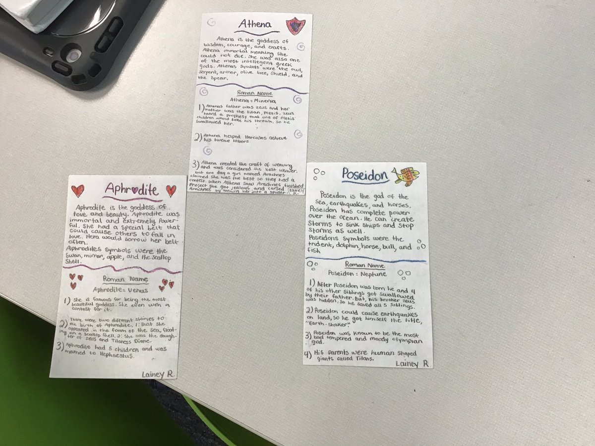 MrsGraham_ST's tweet photo. Time to introduce your #invisiblepal Greek god to other mortals!Greek god trading cards make for high interest and awesome #studentengagement . Thanks @Bax_michele and @MrsWalkerOPS for the fun #copperativelearning structure.@OlatheSocSt https://t.co/Y1HXOYxxmX