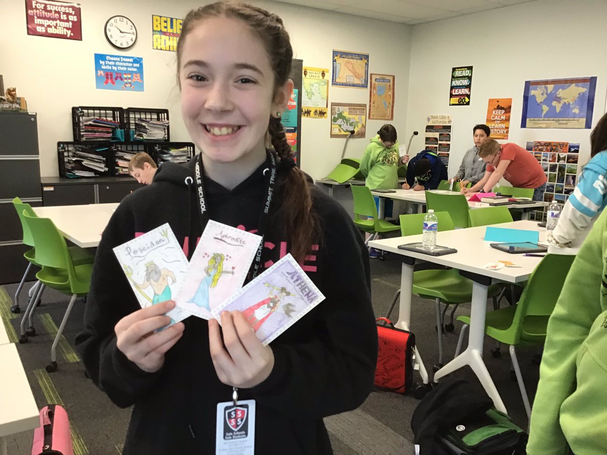 MrsGraham_ST's tweet photo. Time to introduce your #invisiblepal Greek god to other mortals!Greek god trading cards make for high interest and awesome #studentengagement . Thanks @Bax_michele and @MrsWalkerOPS for the fun #copperativelearning structure.@OlatheSocSt https://t.co/Y1HXOYxxmX