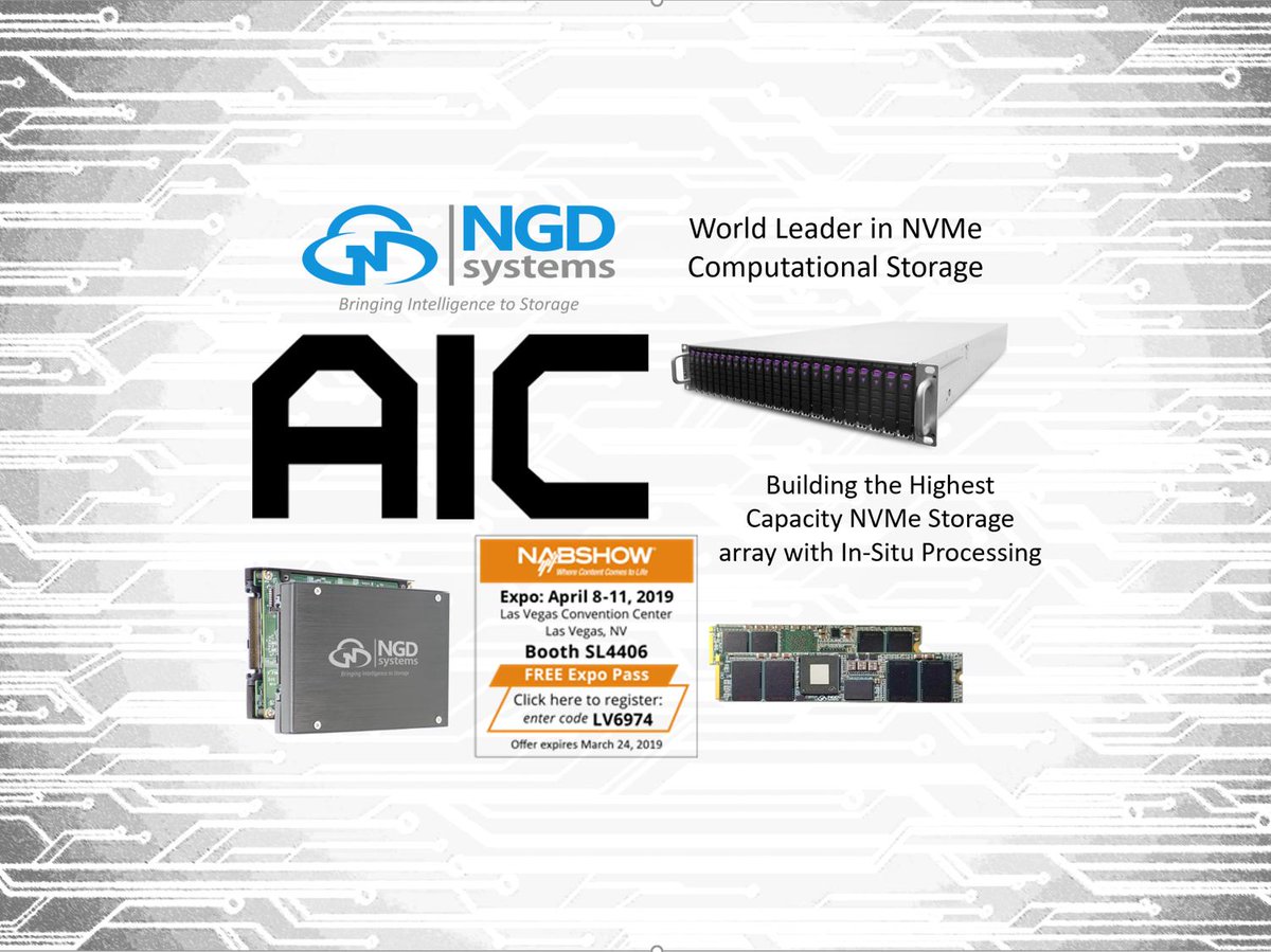 NGDSystems's tweet photo. Our 3rd location is now ready to go @NABShow! We are happy to announce we are partnering with #AICIPC to showcase #ComputationalStorage in our 2nd South Hall location #SL4406 three days left for free registration go here: https://t.co/g1BjkH7ZPy #NewportPlatform #WhyMoveData https://t.co/35SHFOFmkE