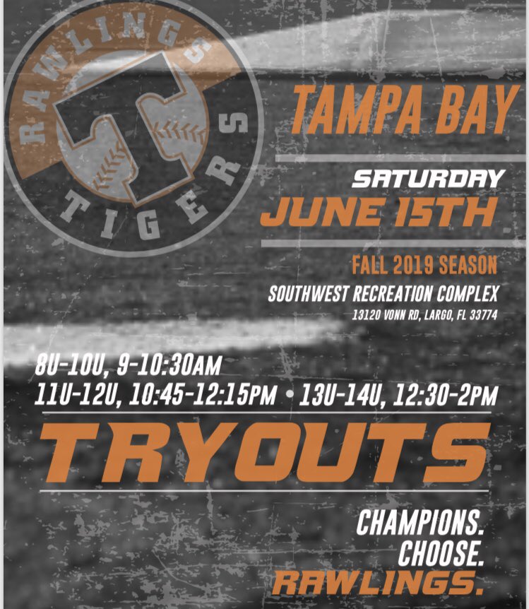 RTigersTmpa's tweet photo. Tryout dates are set! Registration opens April 1st. https://t.co/vMOrcm29C9