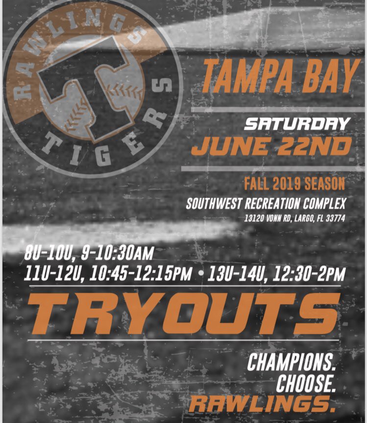 RTigersTmpa's tweet photo. Tryout dates are set! Registration opens April 1st. https://t.co/vMOrcm29C9