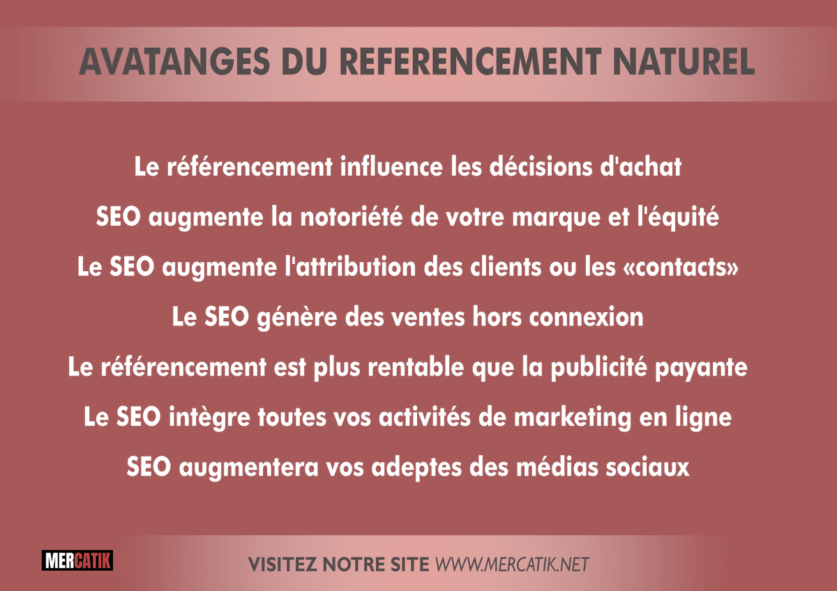 Mercatik_agency's tweet photo. Importance du référencement naturel.
#mercatik #dakar #strategiedigitale #marketingdigital #webmarketing #netlinking #backlinking #seo #visibilité #trafic #google #communitymanagement #emailmarketing #emailling #gestiondeblog #blogpersonnel #referencement #developpementweb https://t.co/EusqT1zspy