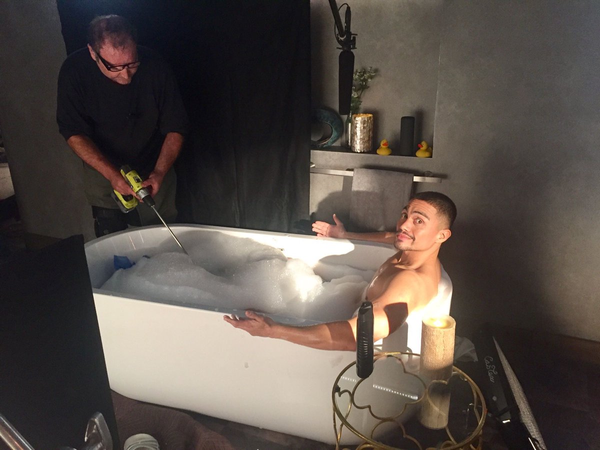 RenesWorldd's tweet photo. Sushi bath, who does that? @axe does! Check out some #bts shots of the talented team it took to bring this commercial to life. All I know is, from now on, if Im having sushi it might be under some bubbles! 😅 https://t.co/oK1zmhRDBM