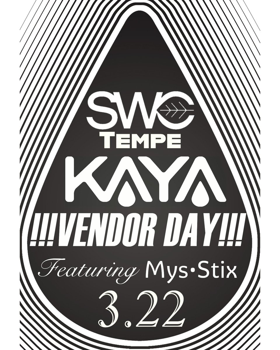 You can catch the <a href="/kaya_infusions/">KAYA Infusions</a> team at <a href="/SWCTempe/">SWC Tempe</a> with some #SwaggySwaggu &amp; a deal on #Mystix you won't wanna miss! #EHO #KAYAStix #AZMMJ #Flagstaff to #PhoenixMMJ #VapetheBest #Clear #Potent #Pure #HighMountainHealth #CannabisMedicine