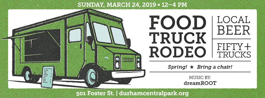 DCPDurham's tweet photo. 48 1/2 hours and counting...our Spring Food Truck Rodeo featuring #DreamRoot welcomes a new season and keeps your belly full. @RDUMFA @DurhamNC Thanks @DurhamBulls @BULLHOUSE_Apts https://t.co/k5IT6gjSvR