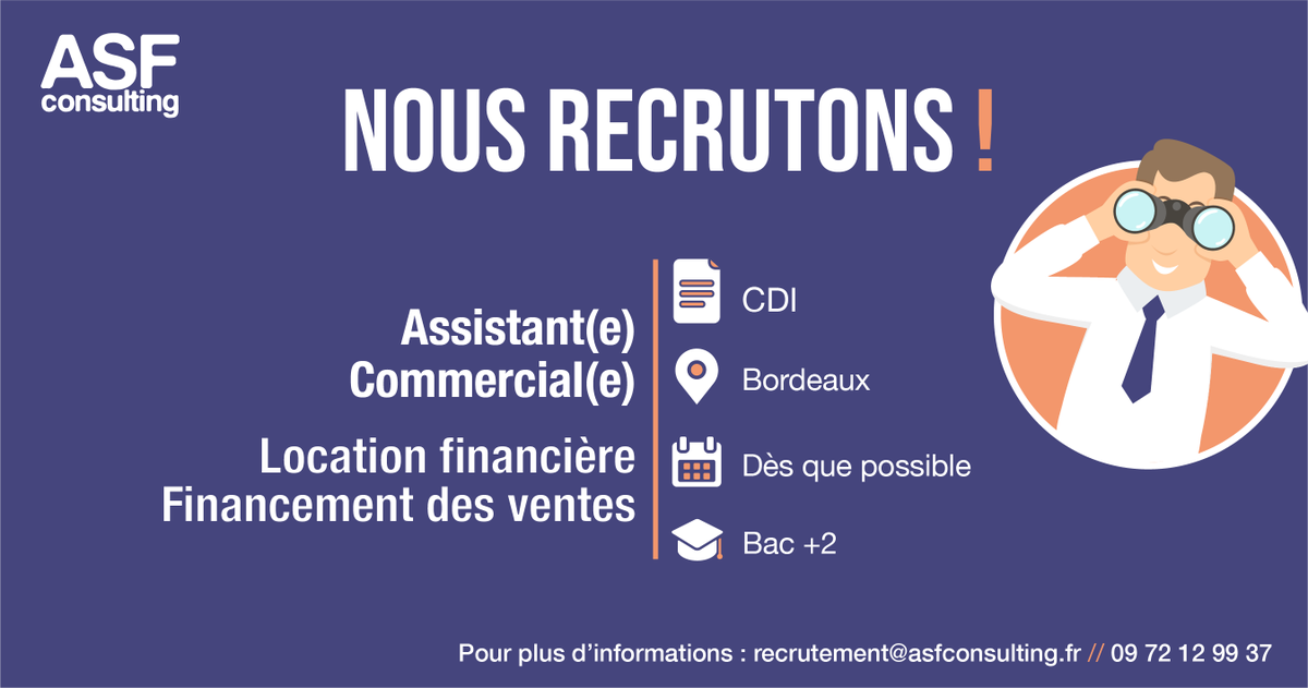 [OFFRE EMPLOI] #Emploi #CDI #Recrutement #Candidature #i4emploi #VotreJob #Job #Bordeaux #BtoB #Commercial 
Pour postuler 👉 bit.ly/2FtxHWE