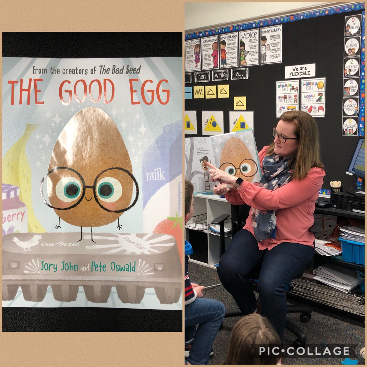 welcometo1C's tweet photo. Fantastic selection from our Mystery Reader this week! In line with SEL, the book The Good Egg discusses the importance of not always putting pressure on yourself to be perfect! #ngespride #gpschat https://t.co/m8IBX2y1Wb
