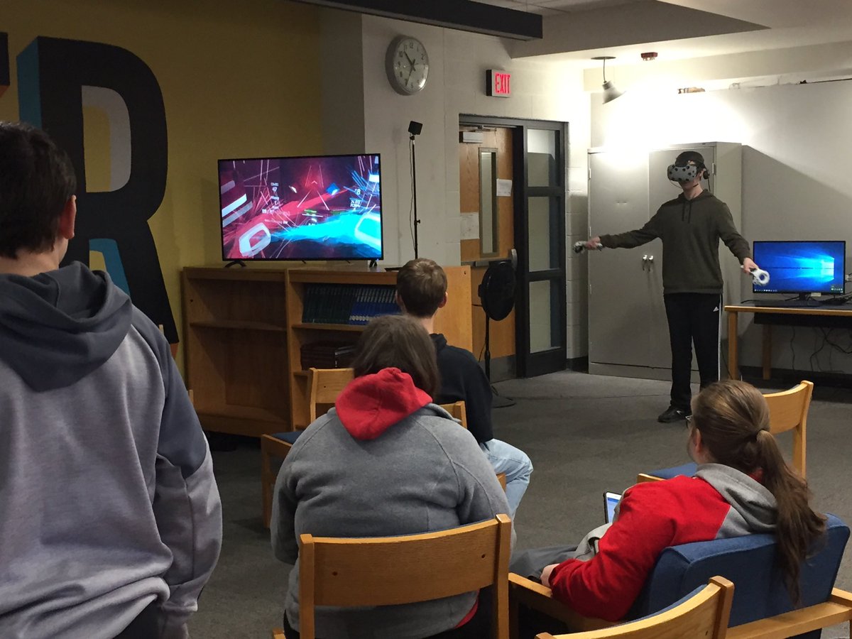 asember's tweet photo. We have joined the VR world! ⁦Thanks Gavin for the help w/ set up &amp; teaching everyone how to use the system! @SouthernTiogaSD⁩ ⁦@jesselmaine⁩ https://t.co/DHxJC2PUd3