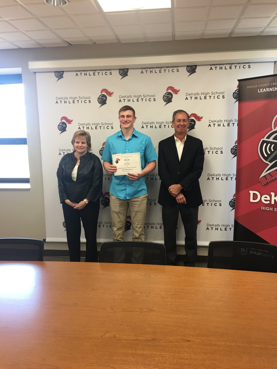 DeKalbHS's tweet photo. Congrats to Lukaas Roller who was awarded the Russell A. &amp; Garnet Spice Scholarship by the People's Charitable Foundation. Erica Dekko &amp; Maurice Winkler III presented the 4-year renewable scholarship for full tuition &amp; room &amp; board to an Indiana State school. #WeAreDeKalb https://t.co/7ZNOcTc0nL