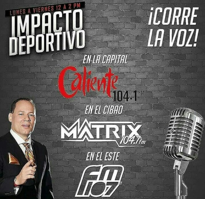 SolitaryWolfRD's tweet photo. #VamosalSwing @Freddy_0423 con impacto deportivo 📻 lo más Actualizado en deporte con con @RojasCristian30 y el comisionado de boxeo @franksoloboxeo @Elreydelaradio #27AñosDeHistoria y profesionalidad #FielAImpactoDeportivo y los consultores externo @fernandeza01 y @karenozuna08 https://t.co/1H16dOJhEu