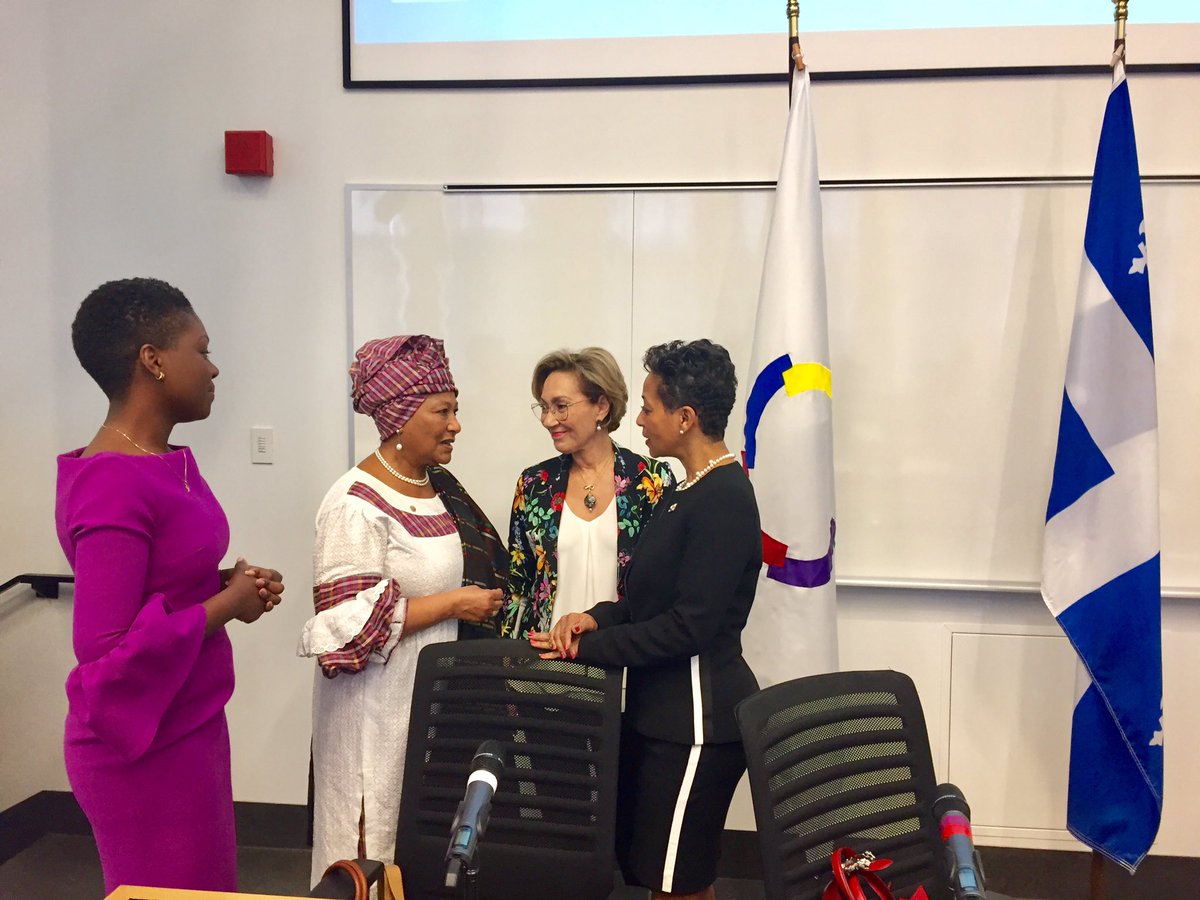 NadineGirault's tweet photo. Honorée de pouvoir intervenir durant la table ronde sur l’ #entrepreneuriat #féminin , organisée par  l’Observatoire de la #Francophonie économique de @UMontreal. Continuons de soutenir les efforts permettant aux femmes de se distinguer dans le monde des affaires! #diploQc https://t.co/tN8Y3hBMHp