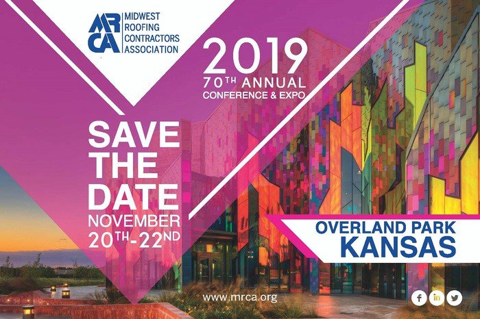 JMRoofingSystem's tweet photo. Save the date for the 2019 MRCA Conference this November. It'll be here before you know it! #mrca #2019mrca #tradeshow #Construction #roofing https://t.co/CA5LVrsw7T