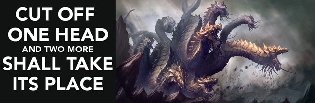 DocHolliday_13's tweet photo. “Antifragile is beyond resilience. The resilient resists shocks and stays the same; the antifragile gets better.” Nassim Taleb
The resilient Phoenix rises up reborn but unchanged. The multi-headed Hydra is antifragile. When 1 head is removed, 2 grow back in its place. #BeHydra https://t.co/mdHxlkbgzp