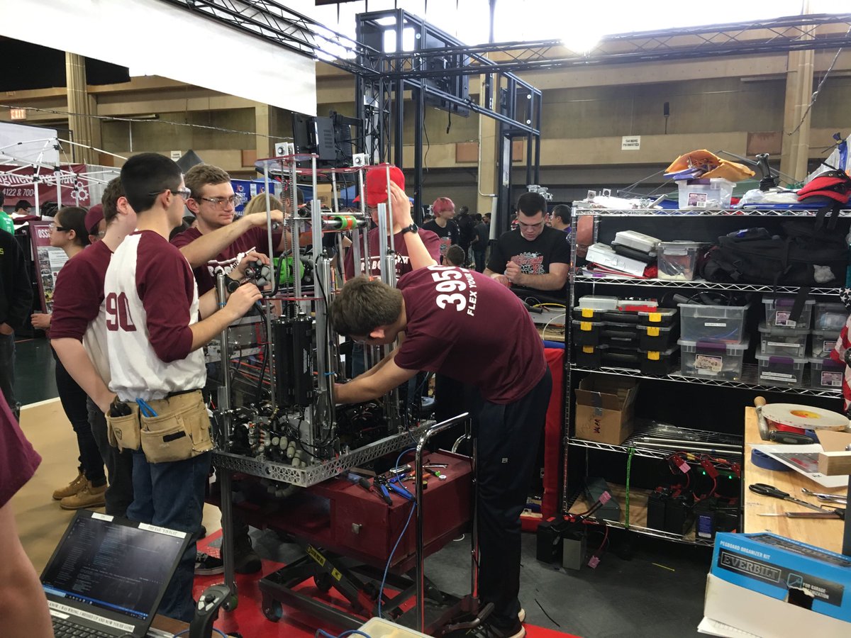 Hard at work in the pit. Almost ready for practice matches!