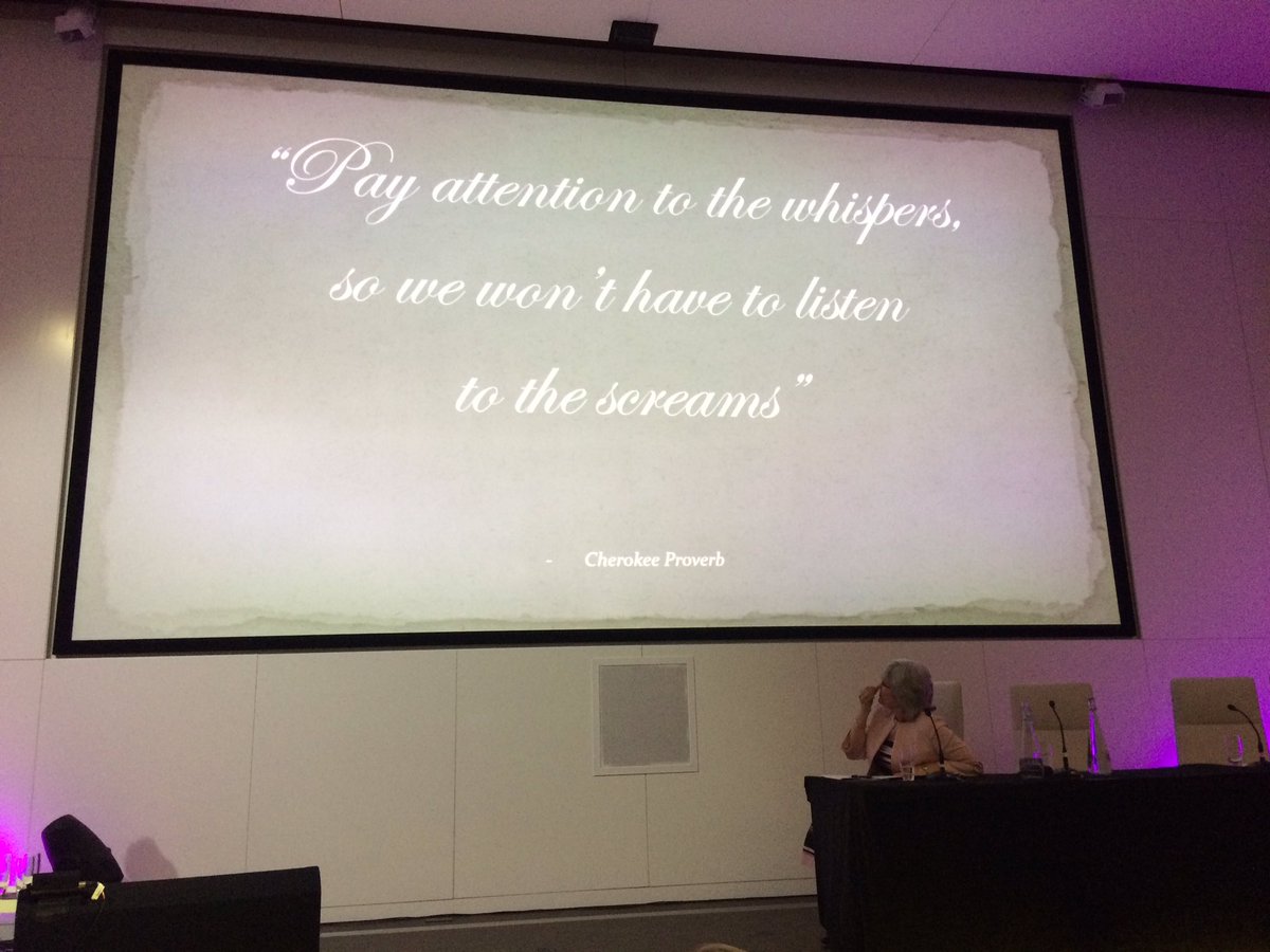So many excellent take home messages from @DonnellyHelene talking about her experiences and bravery after speaking up at Mid Staffs. ‘Pay attention to the whispers.......’  @TheQNI @KatyBeckford @SarahEGrubb @BibiMatthews @bhft #QN2019