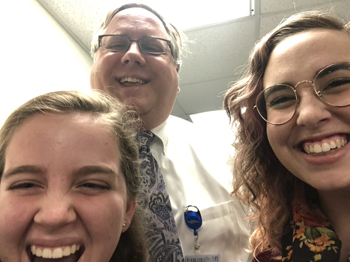 jmpohl's tweet photo. Great time today with Natalie and Laney for Official for a Day!  Our future is in good hands with students like these two! Also, nice to spend time with a member of the @PohlDarcy fan club, Natalie. #OFAD19 https://t.co/MlEE9NuS6M