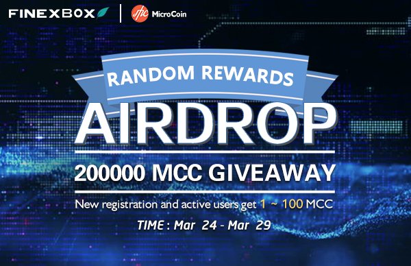 finexbox's tweet photo. #MicroCoin(#MCC) Airdrop/Giveaway Available to each new registration and active users @dogecoin
Runs Mar 24 - Mar 29 
Good luck in the forthcoming trades. @dogecoin 
#finexbox #likefollowback #Airdrop #Dogecoin  #FollowBack #Follow2Gain #взаимный #фолловинг #FOLLOWHELP #1FIRST💦 https://t.co/6TSp0x8Ap2