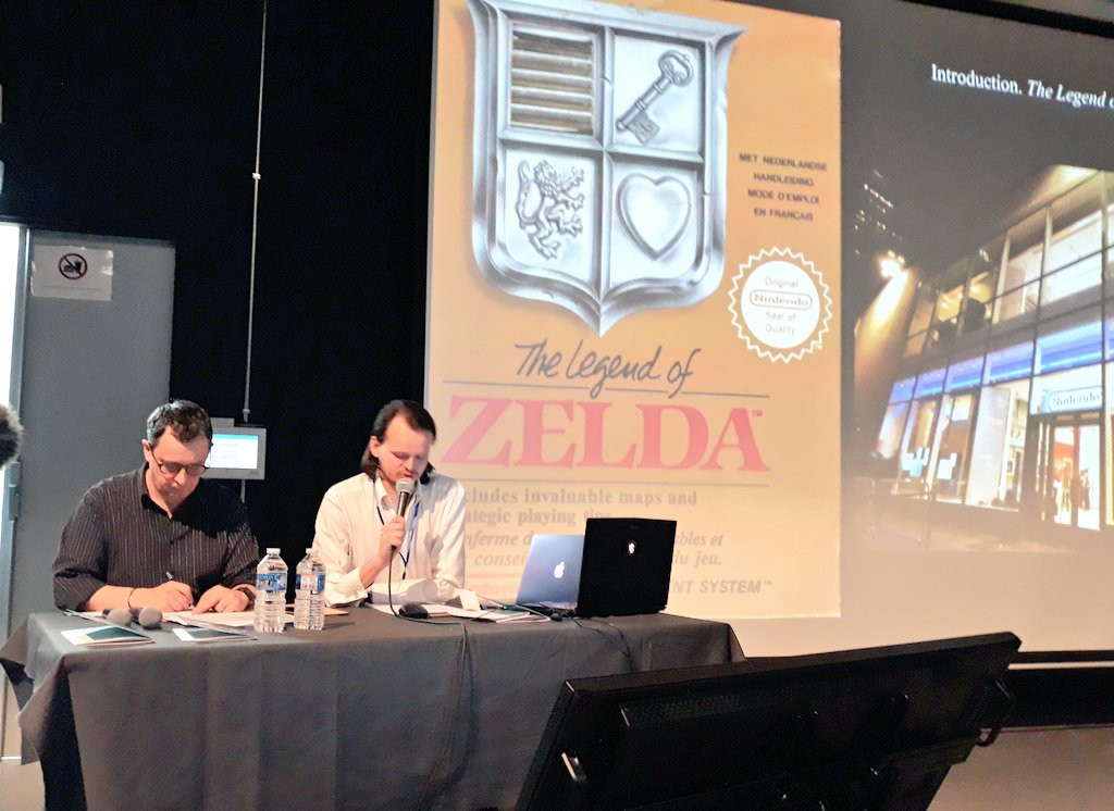 EcoleEmileCohl's tweet photo. Antony Saudrais, docteur en histoire de l'art à l'Université Rennes 2, décrit les ressorts du succès de #LegendofZelda de @Nintendo, dont la puissance économique et le mythe reposent sur un imaginaire médiéval directement puisé dans la société occidentale. #crhi #ColloqueJeuVideo https://t.co/GnR4C8Xn5k