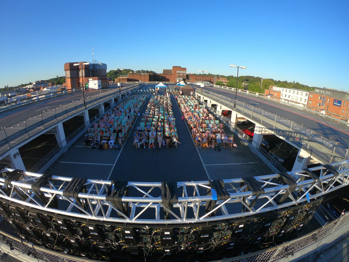 YesEventsUK's tweet photo. We're really pleased to be working with the team at Love Camberley for another year to be delivering their hugely popular Camberley Rooftop Film Festival 2019.  #LoveCamberley #BIDEvents https://t.co/X35rwFAgCA
