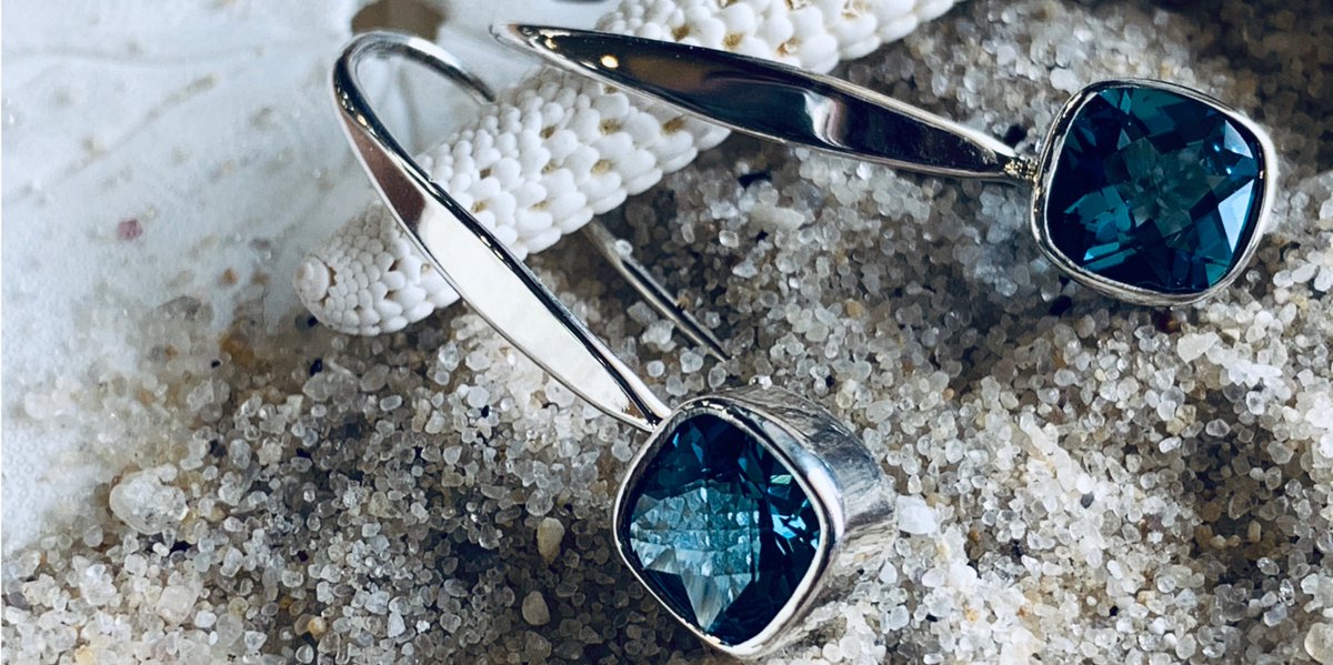 mybeachtreasure's tweet photo. The E.L. Designs Square Dance earrings are classic and elegant. Beach Treasures in Duck...found exclusively on the Town of Duck Boardwalk | #beachtreasuresduck #jewelry #edlevindesigns #eldesigns #gemstones #bluetopaz #sterlingsilver #mybeachtreasure #ducknc #obxnow #doducknc https://t.co/HHJkjgf3Q8