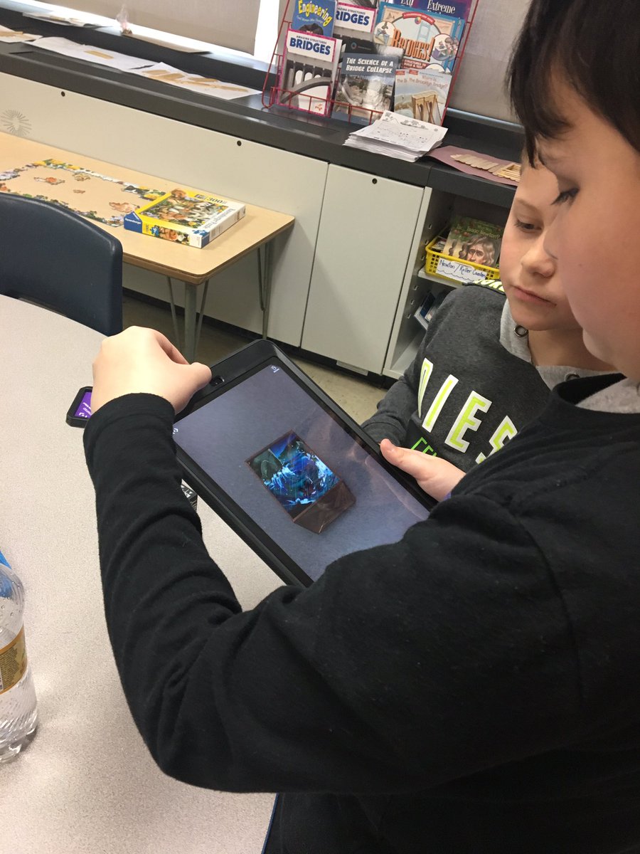 MrsHajart's tweet photo. Choose your own adventure and exploring space with our new merge cubes #HWOESpride #HWOgden https://t.co/2waVZI8v9q