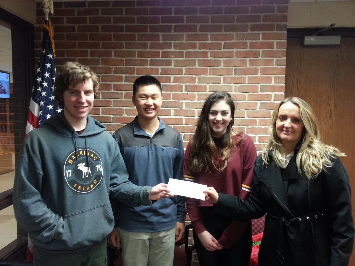 LEO CLUB giving final donations to American Heart Association. In total over $1150 raised in February and March. <a href="/american_heart/">American Heart Association</a>