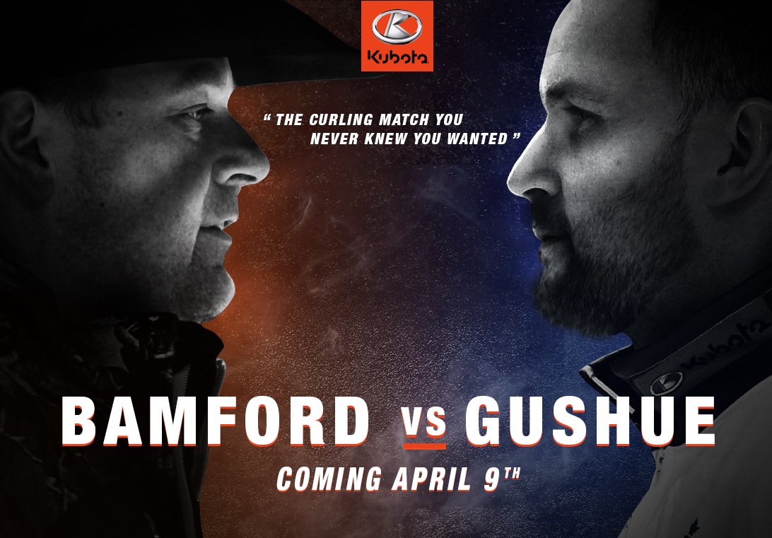 KubotaCanadaLtd's tweet photo. The curling match you never knew you wanted. 
@gordbamford vs. @BradGushue 🥌 Coming April 9th.

Are you #TeamBamford or #TeamGushue? https://t.co/0k4NmBbM0q