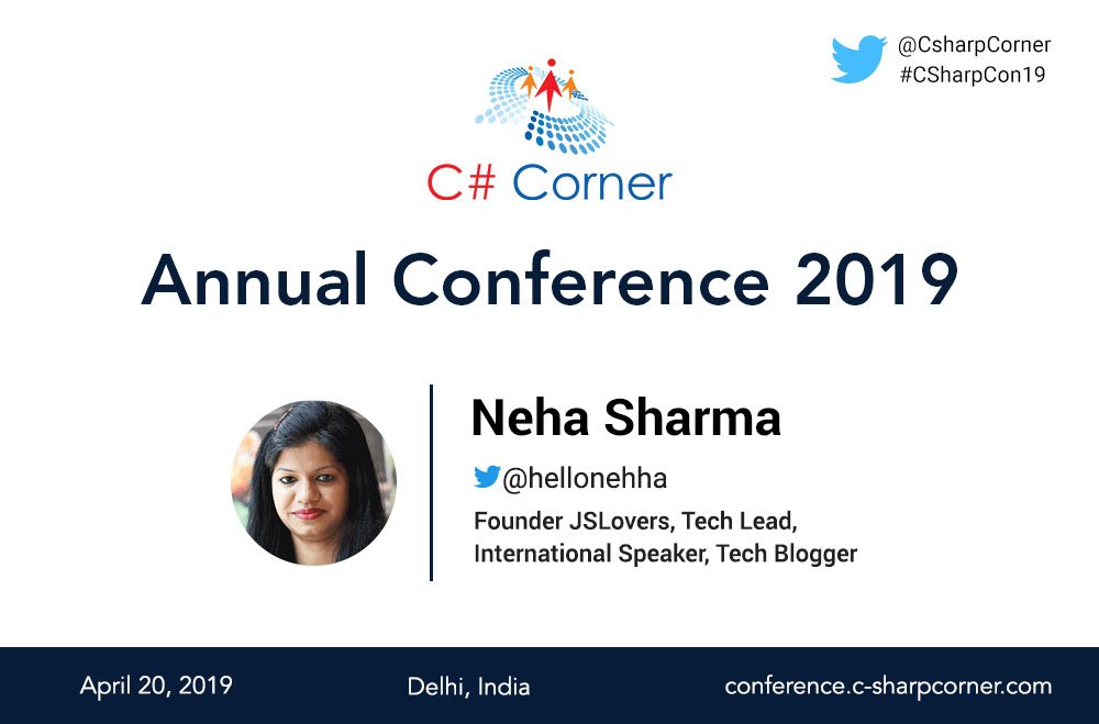 SharpEconomy's tweet photo. We are excited to welcome @hellonehha, as a speaker of @Csharpcorner Annual Conference 2019! https://t.co/klLkn6GnBz
#CsharpCon19 #JSlover https://t.co/oECoU5JIJ5