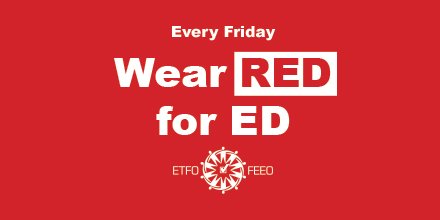 ETFOeducators's tweet photo. We are absolutely loving all this united action today from parents, educators and kids too who are wearing #RedforEd to stand up for publicly funded education. Together we say it loud and clear to this government - #CutsHurtKids #onpoli https://t.co/fXmZ5e2g8F