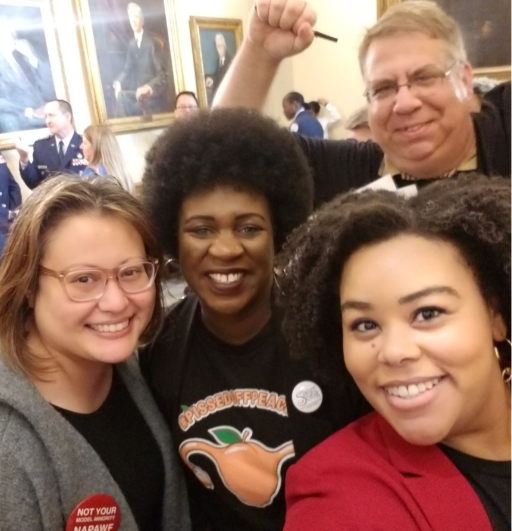 ReproRights's tweet image. Some of our lawmakers are getting too comfortable restricting our rights. Yesterday, our U.S. Maternal Health Manager @BreNichelle08 and other #PissedOffPeaches told the Georgia legislature to keep their #HandsOffGA's #reprorights. #NoAbortionBansGA