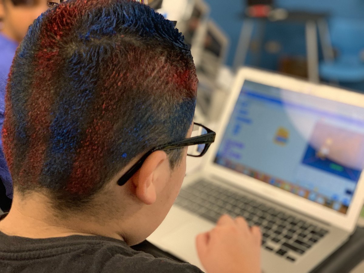 MsSarno93's tweet photo. Coding and creating with CRAZY HAIR! @RoyDeShaneIC @CCSD93 @RDPrincipalD93 #spikestyle https://t.co/qtqJTSn7wg