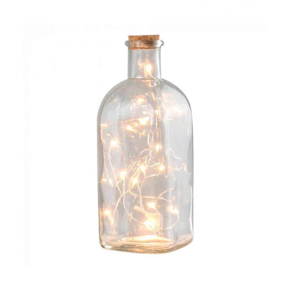 Apothecary Bottle lit with LED chain light inside the bottle. This is a stylish rustic item perfect for bars and restaurants to add a warm appearance to its surroundings. The light is a warm white glow and is battery powered. #LED #BOTTLELIGHT #DECORATIVE tinyurl.com/y8dncmn2