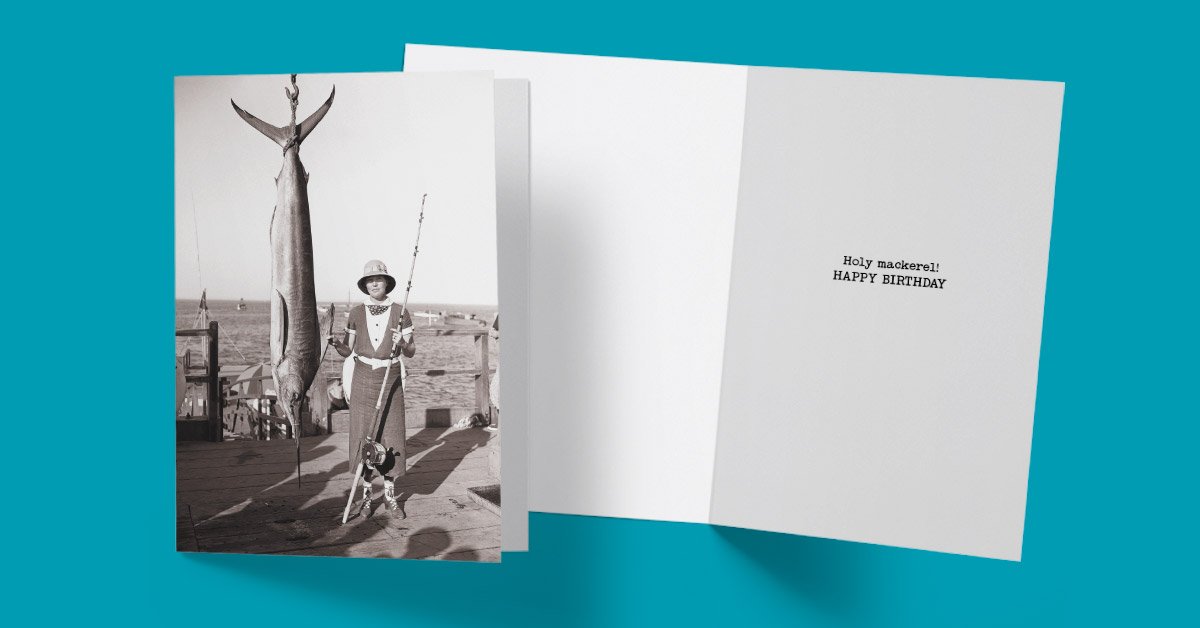 AvantiPress's tweet photo. Great Catch!
Santa Catalina Island, California, 1936
Reeling in a fish like this is no easy task: Swordfish can grow up to ten feet long, weigh over 1,000 pounds, and come armed with an extremely sharp sword-like bill. #womenshistorymonth #avantiAmerica #avantihumor https://t.co/f9wJJ6IY9C