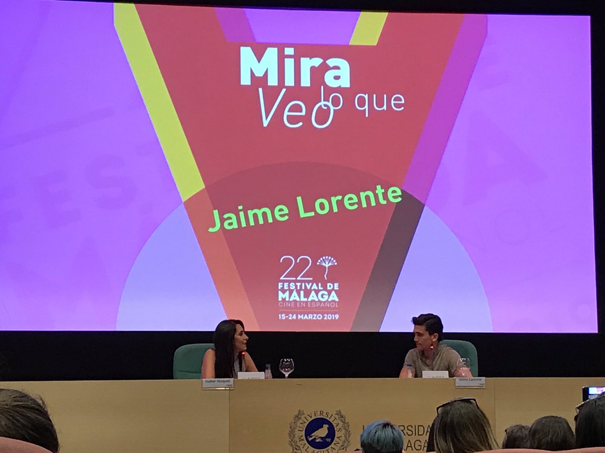 Comienza la charla de <a href="/jaimelorente/">Jaime Lopez Lorente</a> sobre cine, su trayectoria y proyectos más recientes. #MiraLoQueVeo #22FestivalMálaga