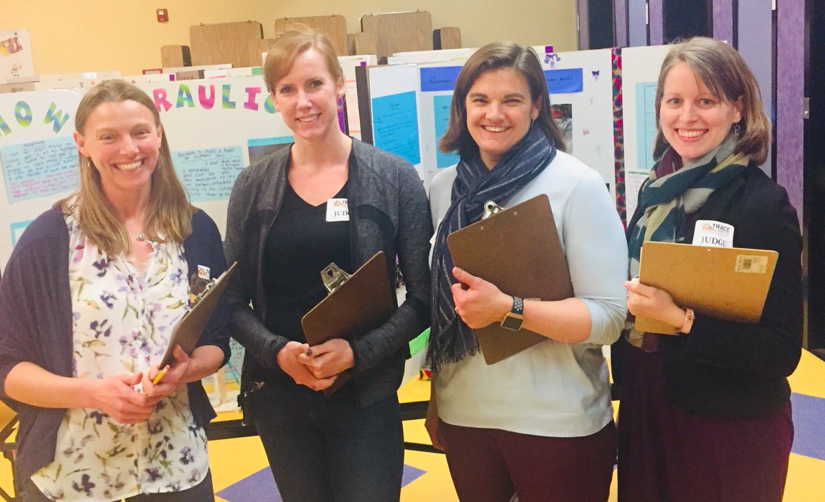 K_ReadLab's tweet photo. check out @SantaClaraCAS science profs (me, @LindsayHalladay Amelia Fuller, and @mccullylab) judging #sciencefair19 at Trace Elementary School last night! another year of cool student science. thanks @SanJoseUnified for supporting this budding talent! https://t.co/r8E5KDGmAi