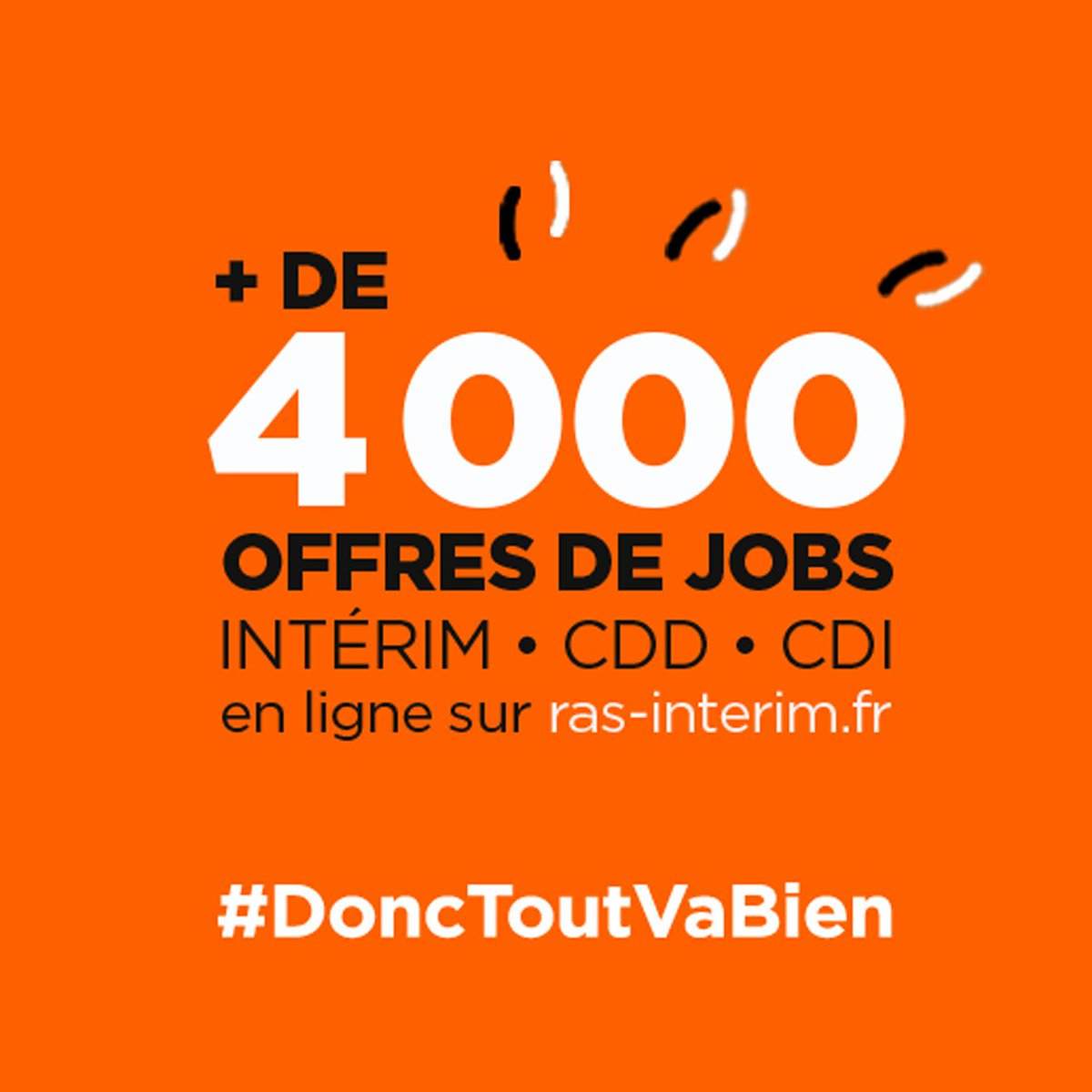ras_interim's tweet photo. 4 000 offres en ce moment #DoncToutVaBien #emplois #CDD #CDI #interim #rasinterim https://t.co/kFNUcjVVGM