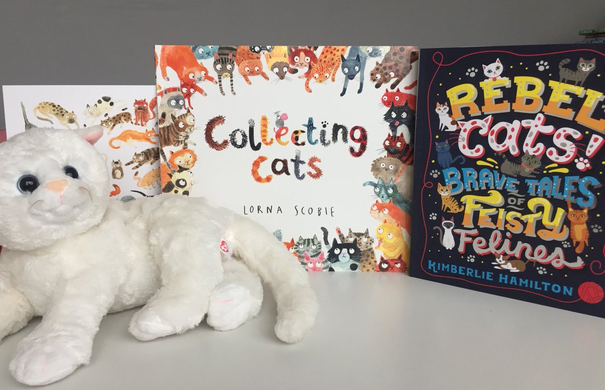 scholasticuk's tweet photo. It's #Caturday and we have the purrrrfect giveaway for you! Win 1 of 3 copies of #CollectingCats, a beautiful print of the illustrations by @LornaScobie AND a signed edition of #RebelCats as modelled by Precious the office cat. To enter RT by Monday. T&amp;Cs https://t.co/qO6wN1GIwO https://t.co/AnUYwvrRXN