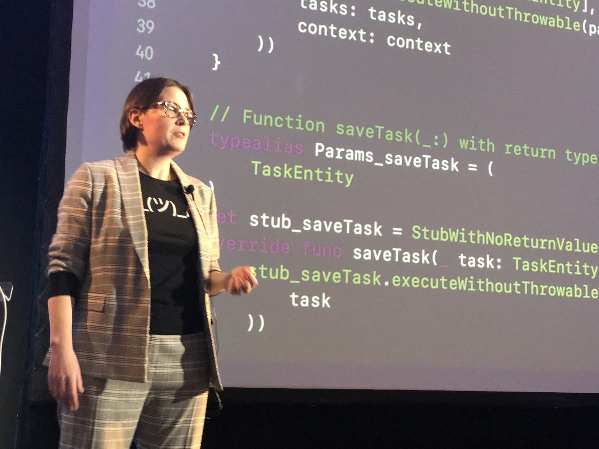 Julie Yaunches (@julieyaunches) on Twitter photo Wow! Great talk at #ioscon by <a href="/GabEarnsh/">Gabrielle Earnshaw</a>. 50% time savings on writing unit tests with Sourcery generating your mocks??! 😱 Wow! Great talk at #ioscon by <a href="/GabEarnsh/">Gabrielle Earnshaw</a>. 50% time savings on writing unit tests with Sourcery generating your mocks??! 😱