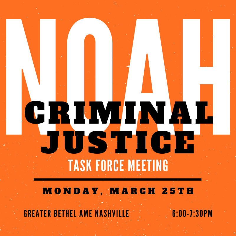 NOAH_Action's tweet photo. NOAH's Criminal Justice Task Force meets this Monday, March 25th at 6pm. Spread the word and bring your friends!
#criminaljustice #NOAHissues https://t.co/g4ZrC8aIFP