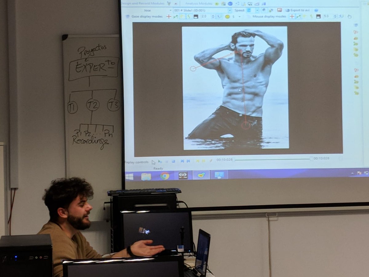 MasterNEUROMK's tweet photo. ¡Las clases en @MasterNEUROMK no te dejarán indiferente, te lo aseguramos!!
Nuestros alumnos, un #EyeTracker de última generación y un anuncio, coctel perfecto para aprender el funcionamiento de esta técnica de seguimiento ocular. Gracias @franmleiva #neuromarketing #neurociencia https://t.co/r9P0eY4QwA