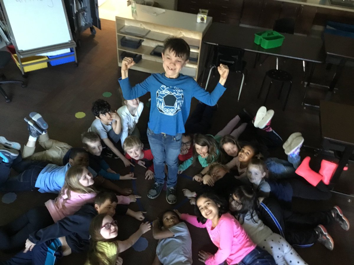 Today’s 1st grade problem solving activity: How do we fit all 21 students into this tiny triangle. After a lot of student led leadership, collaboration, reconfiguration and brainstorming, WE DID IT!!!! <a href="/ApacheIS512/">ApacheIS SMSD</a>
