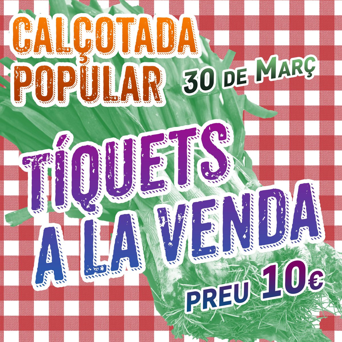 CFMHorta's tweet photo. 🥬Ja estan disponibles els tiquets de la Calçotada🎫

Inclouen:

- Pica-pica

- 12 calçots

- Romesco

- Botifarra/escalivada

- Pa i allioli

- Fruita del temps

Els podreu trobar per 10€ al @Punt7 (c/Horta 71)
Places limitades! https://t.co/RuJVsik6Xm