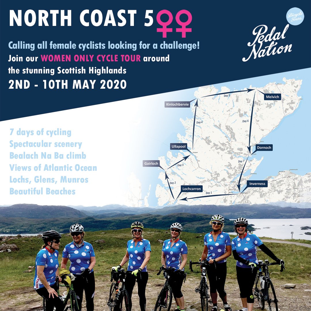 We've added a new women only tour to our 2020 calendar. A cycle tour of the North Coast of the Scottish Highlands :-)⁣ #cycletour #womenscycling #lovecycling #highlands #nc500