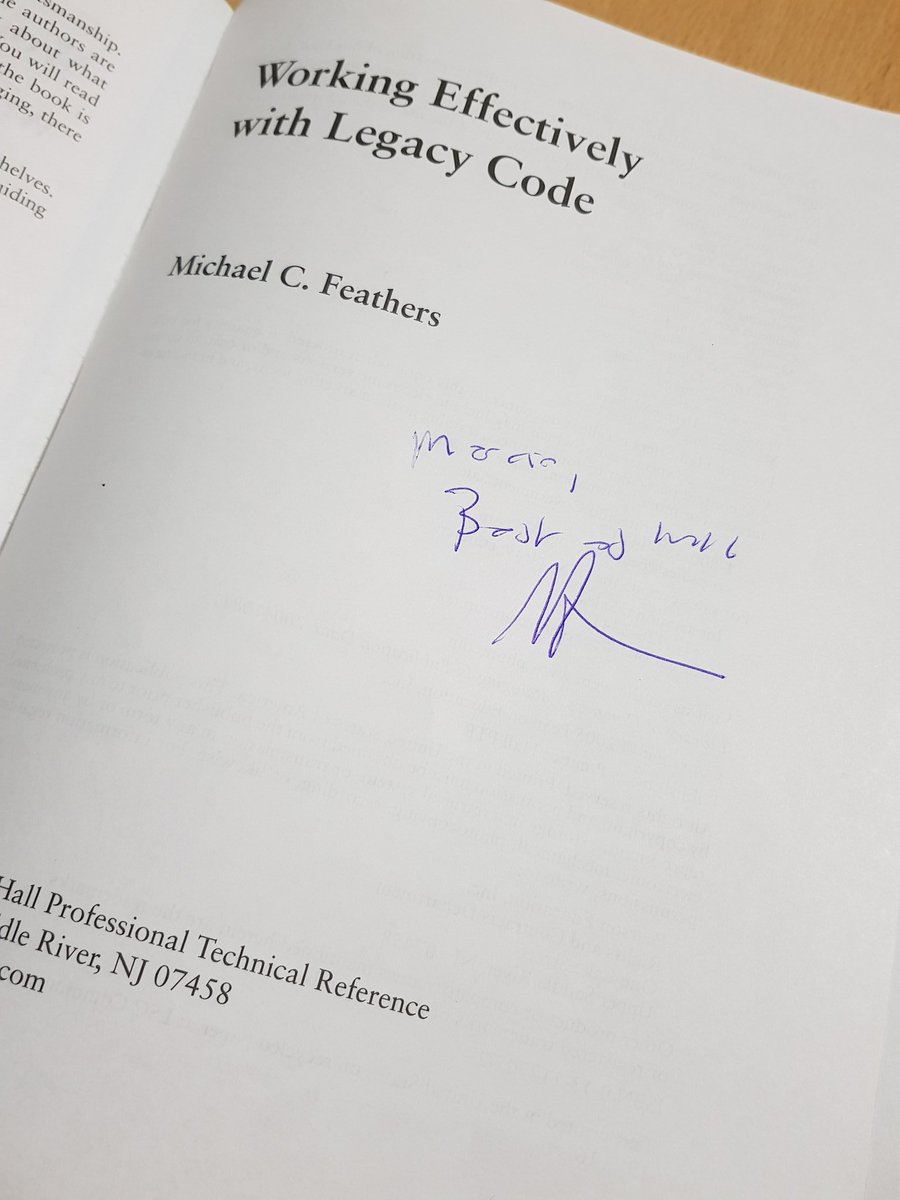 oliveira_mfs's tweet photo. Read the book is not enough.
Better hear directly from the author @itemis Workshop on #WorkingEffectivelyWithLegacyCode by Michael Feathers. Thanks for the tons of knowledge shared @mfeathers
Extra: I got my book autographed! https://t.co/uj8xGpQhon