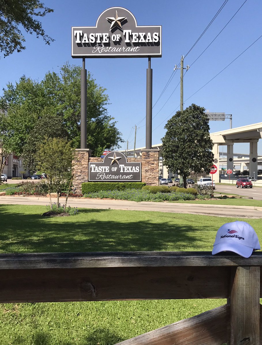 NationalSignsTX's tweet photo. A true Houston staple! At the Taste of Texas, you'll find amazing food and an incredible staff. We are honored to partner with y'all on this project. #nationalsigns #creatinglandmarkstogether #houstonsignage #texassigns #tasteoftexas #amazingrestaurants https://t.co/Euvih3wtUz